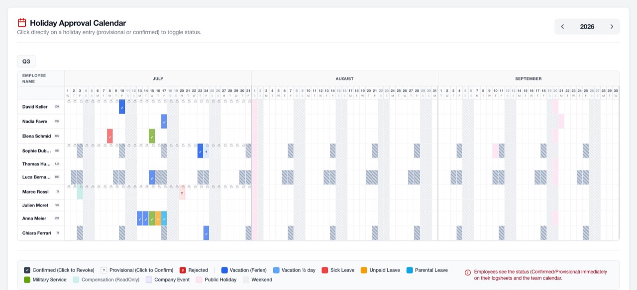 Holiday & leave requests